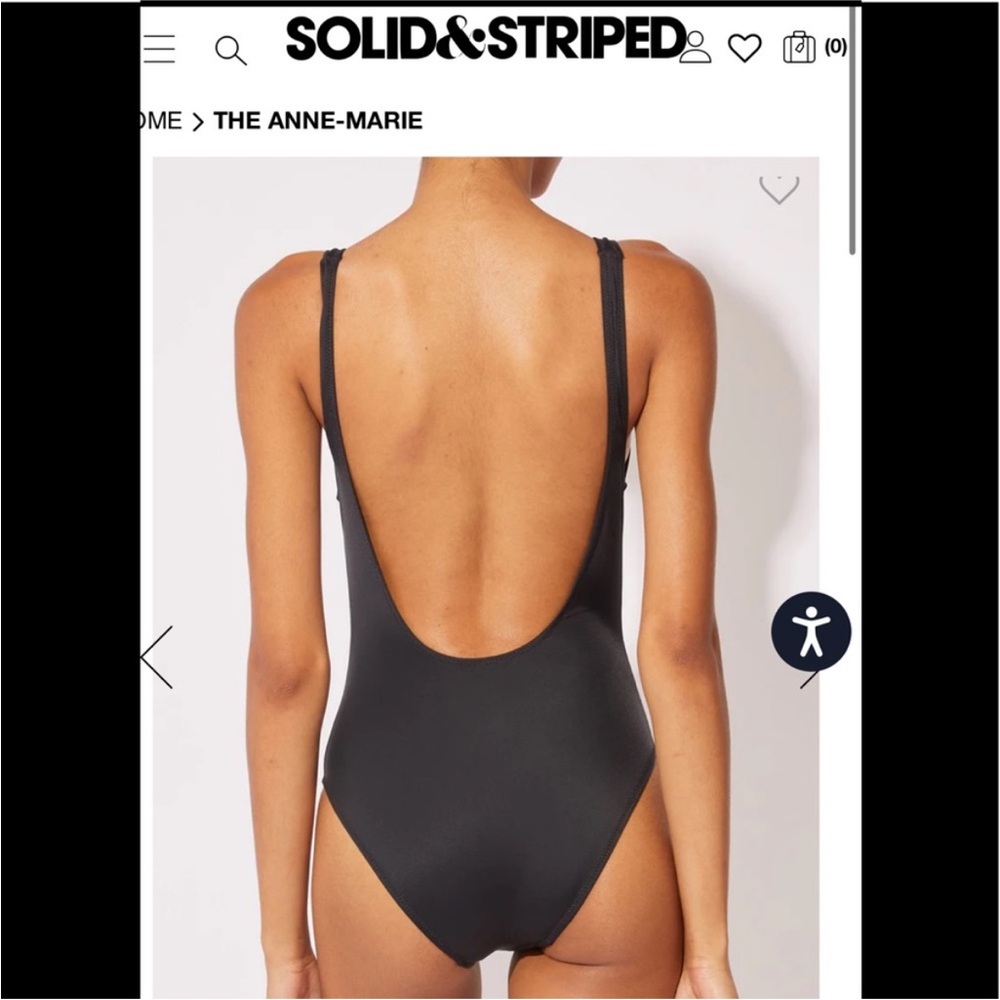 SOLID & STRIPED Blackout One-Piece Swimsuit size large NWT - Picture 2 of 8